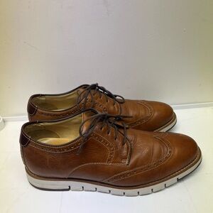 Johnston & Murphy Men’s Size 9.5 J&M 1850 Sheepskin Martell Wingtip Shoes Brown